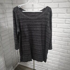 Worthington Ladies 3/4 Length Sleeves Shimmery Lightweight Tunic Sweater